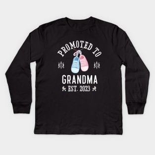 Promoted to Grandma 2023 Kids Long Sleeve T-Shirt